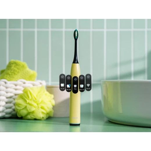 SIVICARE SC 50 Splashy Lemon Electric Toothbrush, Up to 80,000 Brushing Movements per Minute, 5 Cleaning Programs, Integrated Pressure Sensor, Clean, Sensitive, Polish, Gum Care and Whiten Modes - Beurer - Image 5