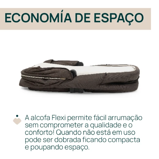 Chicco Flexi Bronze Lizard Re-Lux Baby Carrycot, Suitable from Birth to 6 Months, Breathable Natural Bamboo Fabric, Water-Repellent UV50+ Canopy, Mesh Ventilation Windows, Protective Leg Cover, Foldable Lightweight Design, 83 × 43 × 64 cm, 4.4 kg - Chicco - Image 5