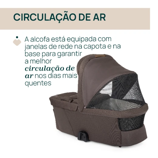 Chicco Flexi Bronze Lizard Re-Lux Baby Carrycot, Suitable from Birth to 6 Months, Breathable Natural Bamboo Fabric, Water-Repellent UV50+ Canopy, Mesh Ventilation Windows, Protective Leg Cover, Foldable Lightweight Design, 83 × 43 × 64 cm, 4.4 kg - Chicco - Image 6