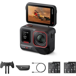 كاميرا أكشن Insta360 Ace Pro 2 بدقة 8K مع عدسة Leica وتثبيت FlowState وتقنية الذكاء الاصطناعي، مقاومة للمغامرات، باقة بطاريتين