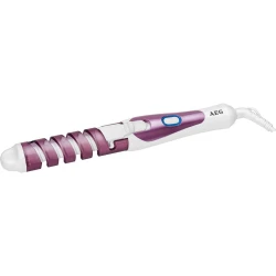 AEG HC 5672 Curling Iron Hair Styler, Corded Electric, White and Violet, 400g, Professional Hair Curling and Styling Device