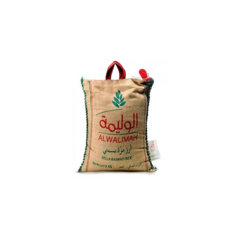 رز الوليمة بسمتي 5 كيلو – أرز بسمتي حبة طويلة مناسب للكَبسة والبرياني والمندي وأطباق الأرز والوجبات العائلية والطبخ اليومي - الوليمة