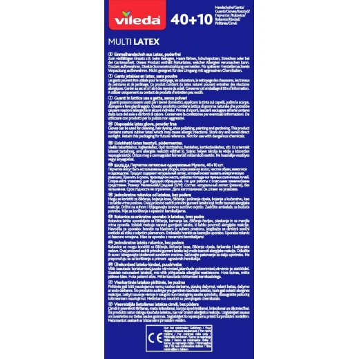 فايلدا قفازات لاتكس متعددة الاستخدامات مقاس S/M 40+10 قطعة 146187 - فيلدا - Image 4