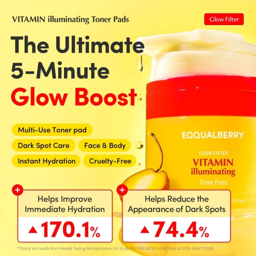 EQQUALBERRY Vitamin Illuminating Toner Pads 2% Niacinamide Vitamin C-Peptide Hydrating Exfoliating Multi Pads Dark Spot Remover Korean Skincare 70 Pads 180ml - Eqqualberry - Image 2