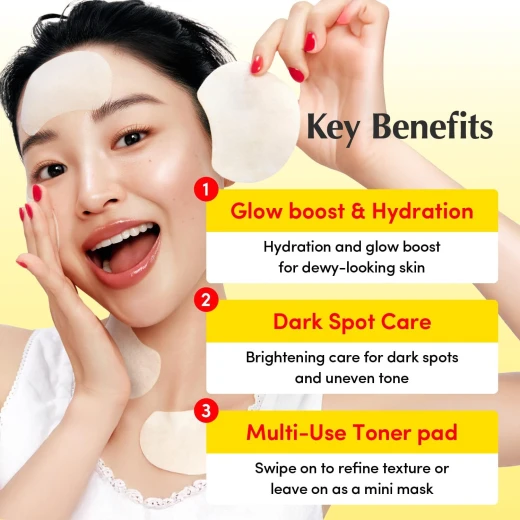 EQQUALBERRY Vitamin Illuminating Toner Pads 2% Niacinamide Vitamin C-Peptide Hydrating Exfoliating Multi Pads Dark Spot Remover Korean Skincare 70 Pads 180ml - Eqqualberry - Image 3