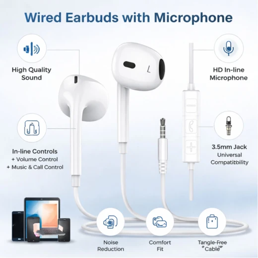 REMAX RM-702 3.5mm Wired Earphone White - Remax - Image 2