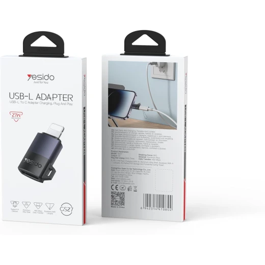 يسيدو GS27 محول OTG لايتنينج إلى USB-C شحن سريع 12 واط مزامنة بيانات سبائك الألومنيوم - يسيدو - Image 2