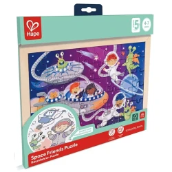 Hape Space Puzzle 48 Pieces, Premium Kids Outer Space Early Learning Jigsaw Toy Set, High Quality Educational Brain Teaser Game Gift
