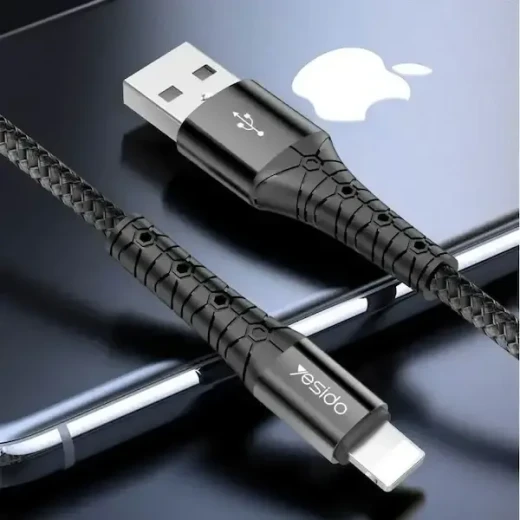 كابل بيانات وشحن يسيدو YESIDO CA132L بطول 1.2 متر، يدعم شحن 2.4 أمبير ونقل البيانات، كيبل USB سريع وعملي للأجهزة الذكية - يسيدو - Image 4