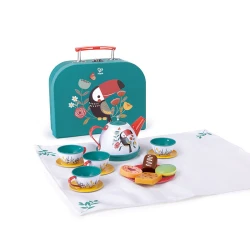 Hape Tea Time Playset 15pcs Ages 2+, Premium Kids Wooden Kitchen Pretend Play Toy Set, High Quality Creative Early Learning Child Gift