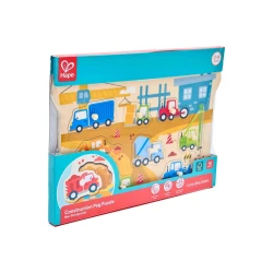 Hape Wooden Construction Vehicle Peg Puzzle