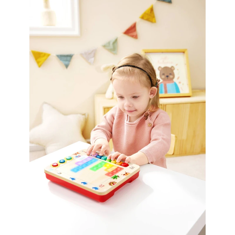 Hape Interactive Red Pixel Petit Piano, Premium Kids Musical Early Learning Keyboard Toy, High Quality Educational Sound Instrument Gift - Hape