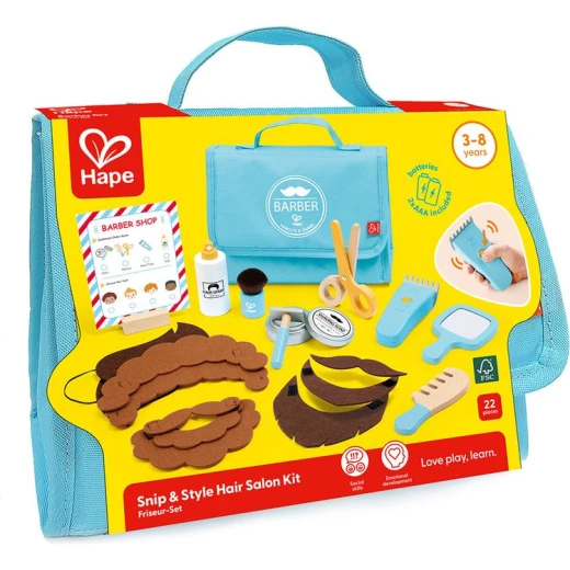 Hape Snip & Style Hair Salon Kit, Premium Kids Wooden Pretend Beauty Stylist Playset, High Quality Educational Early Learning Toy Gift - Hape - Image 9
