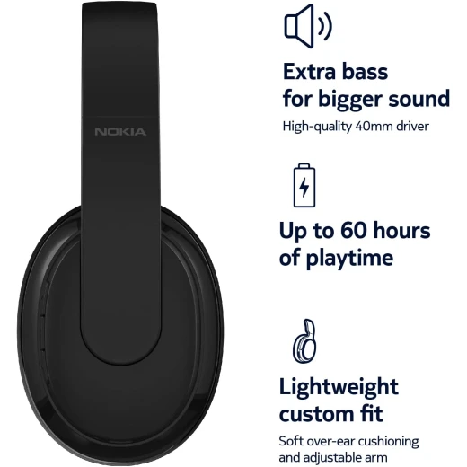 Nokia WHP-101 Wireless Headset with Mic for PC/Mobile Black 60 Hours Playback Hours - Nokia - Image 5