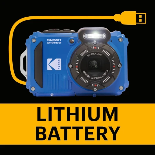 KODAK PIXPRO WPZ2 16MP Waterproof Digital Camera 15m 4X Zoom Blue - Kodak - Image 8