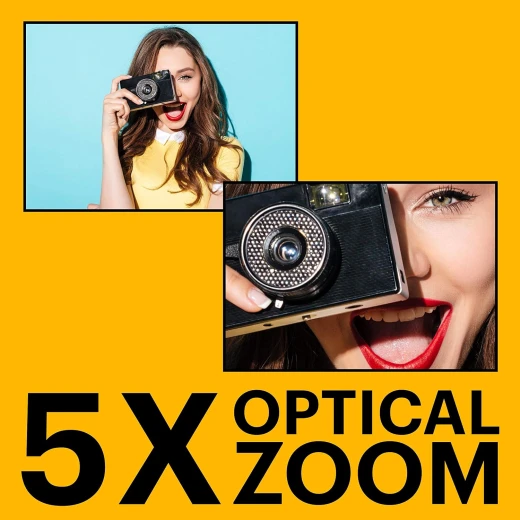KODAK PIXPRO FZ55 16MP Compact Digital Camera Red 5X Optical Zoom 28mm Wide Angle Lens 1080p Full HD Video 2.7 Inch LCD Point and Shoot Vlogging Camera Li-Ion Battery - Kodak - Image 4