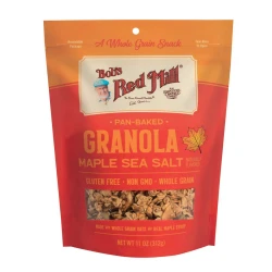 Bob's Red Mill Maple Sea Salt Granola 312g Gluten-Free Whole Grain Rolled Oats Crunchy & Wholesome Choice for Healthy Breakfast or Snacks
