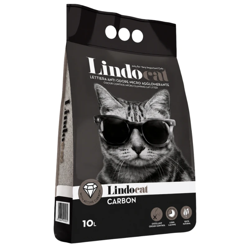 LindoCat Advanced Carbon Plus Fresh Cat Litter 10L, Cat Litter for Litter Boxes, Designed to Help Absorb Moisture and Control Unwanted Odors, Practical Everyday Cat Hygiene Solution for a Cleaner and Fresher Litter Area - Lindocat