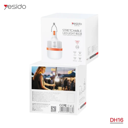 YESIDO DH16 60W Rechargeable LED Light, White, Portable LED Lighting Solution with Rechargeable Design for Home, Camping, Outdoor Activities and Emergency Use - Yesido - Image 2
