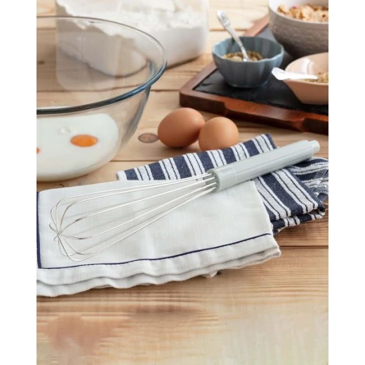 Bluff Plastic Kitchen Whisk 34cm, Gray Handheld Egg Whisk with Ergonomic Grip for Mixing Eggs, Sauces and Other Ingredients, Easy-to-Use Kitchen Utensil for Cooking and Baking Bluff Plastic Kitchen Whisk 34cm, Gray Handheld Egg Whisk with Ergonomic Grip for Mixing Eggs, Sauces and Other Ingredients, Easy-to-Use Kitchen Utensil for Cooking and Baking