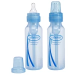 Dr. Brown's 8 oz / 250 ml PP Standard Baby Bottle - Blue, 2-Pack - دكتور براونز