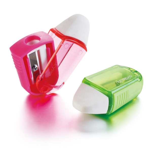 Keyroad Twist Sharpener with Eraser 2 in 1, Green Color Keyroad