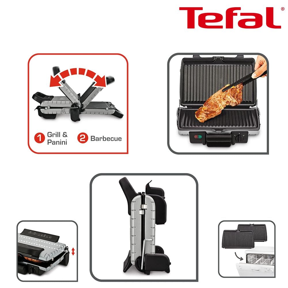 Tefal Ultra Compact Grill électrique, Position barbecue, 2000 W